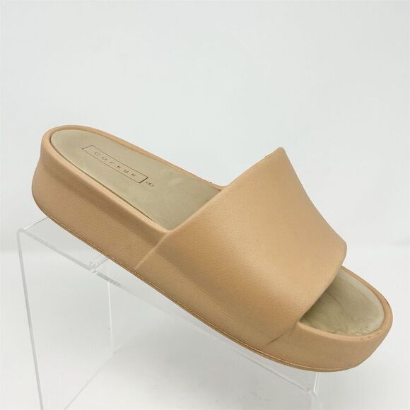 Corky's Women's Slip-On Sandals Size 8 Beige Casual Summer Flat Platform - Picture 1 of 10